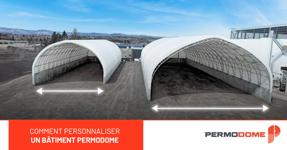 bâtiment à membrane souple, personnalisation de bâtiment, bâtiments Permodome, structures à membrane, personnaliser un bâtiment industriel, options de bâtiment personnalisable, bâtiment commercial personnalisé, série 600 Permodome, série 700 Permodome, série 800 Permodome, dimensions de bâtiment sur mesure, construction modulaire, solutions de bâtiment flexible, bâtiment agricole personnalisé, construction durable personnalisée, Permodome Saint-Mathieu-de-Beloeil, Permodome Montréal, bâtiment en acier personnalisable.